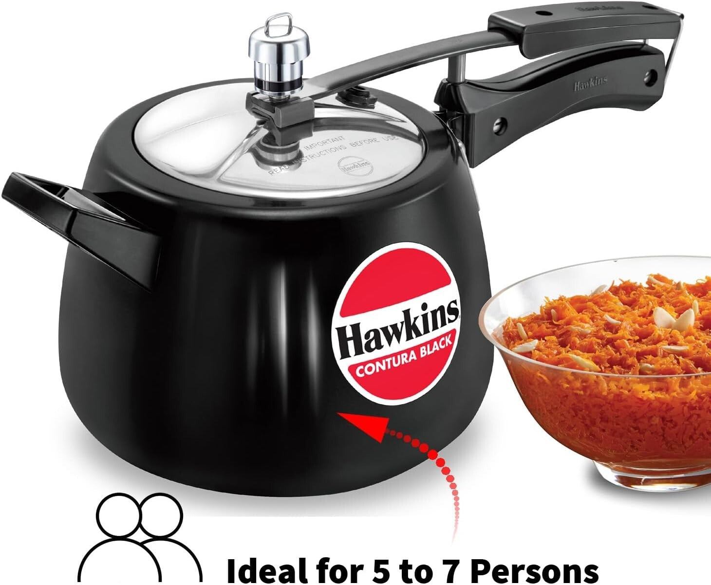 4L Hard Anodized Black Pressure Cooker - Modern Design for Fast Cooking
