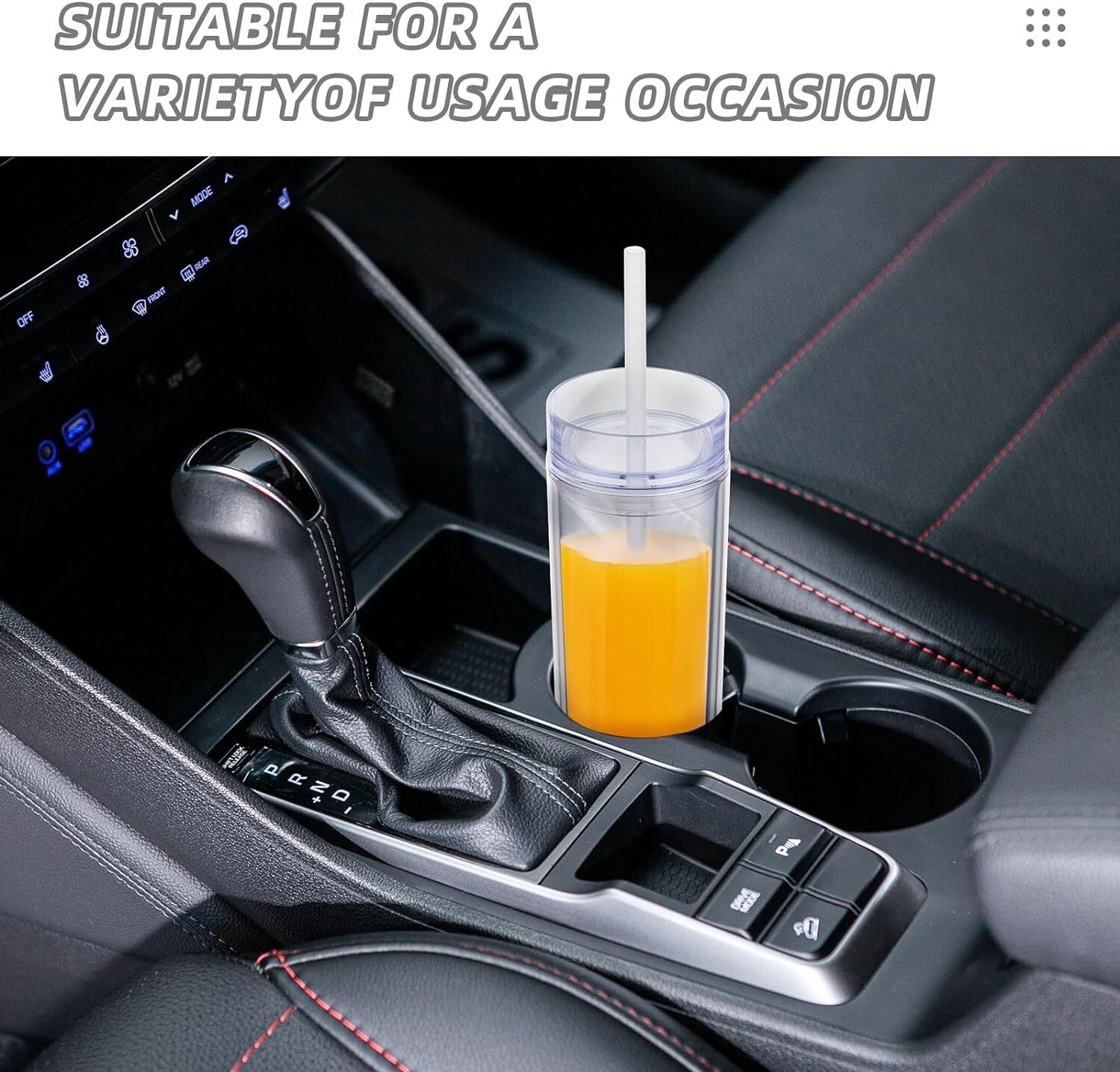 Bulk 10 Pack of Insulated 16oz Acrylic Tumblers with Straw & Lid - Clear Design