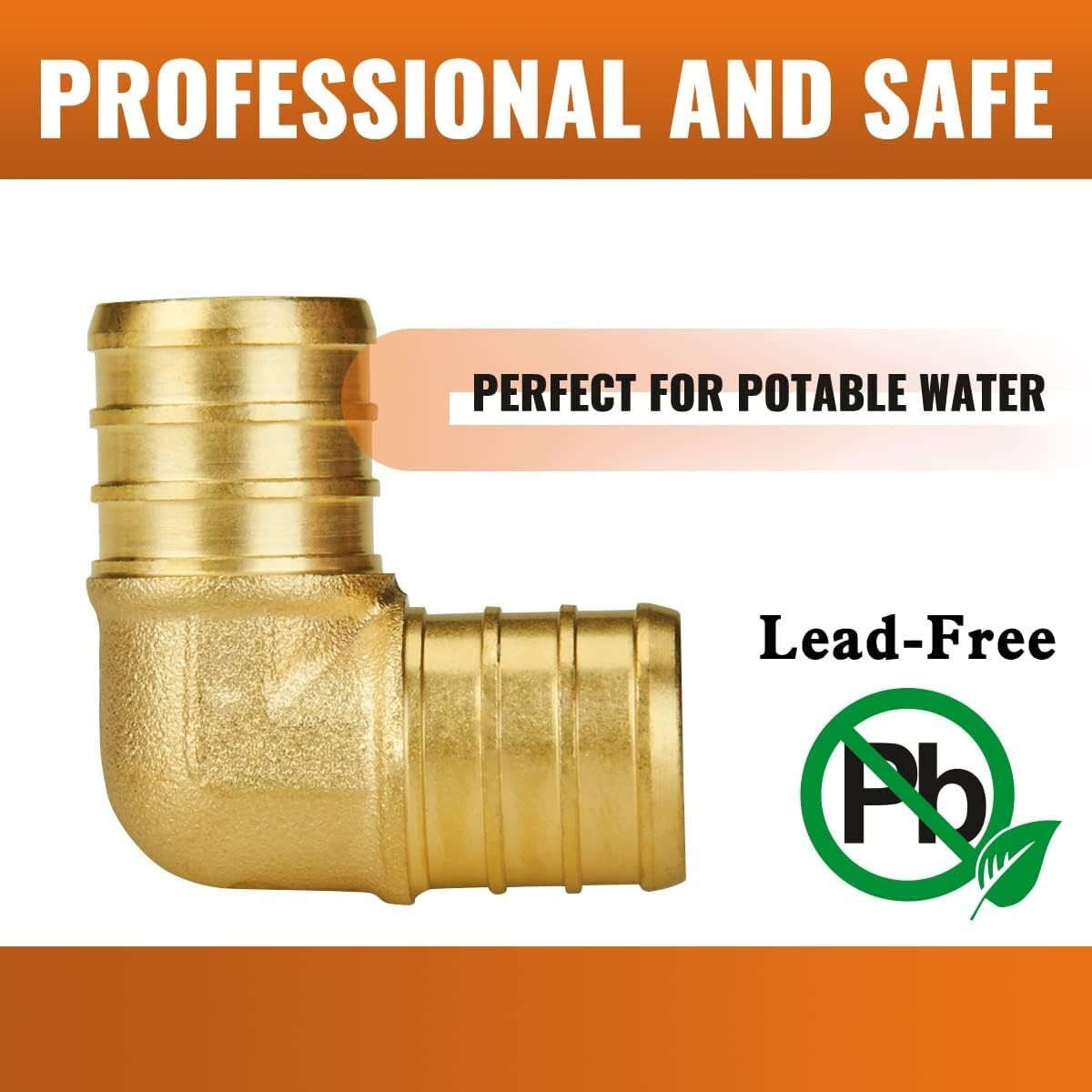 Versatile 3/4" Lead-Free PEX 90° Elbow Fittings - 25-Pack for Safe Installations