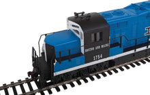 Load image into Gallery viewer, HO Scale EMD GP9M Model Train - Boston &amp; Maine Diesel in Blue/Black/White