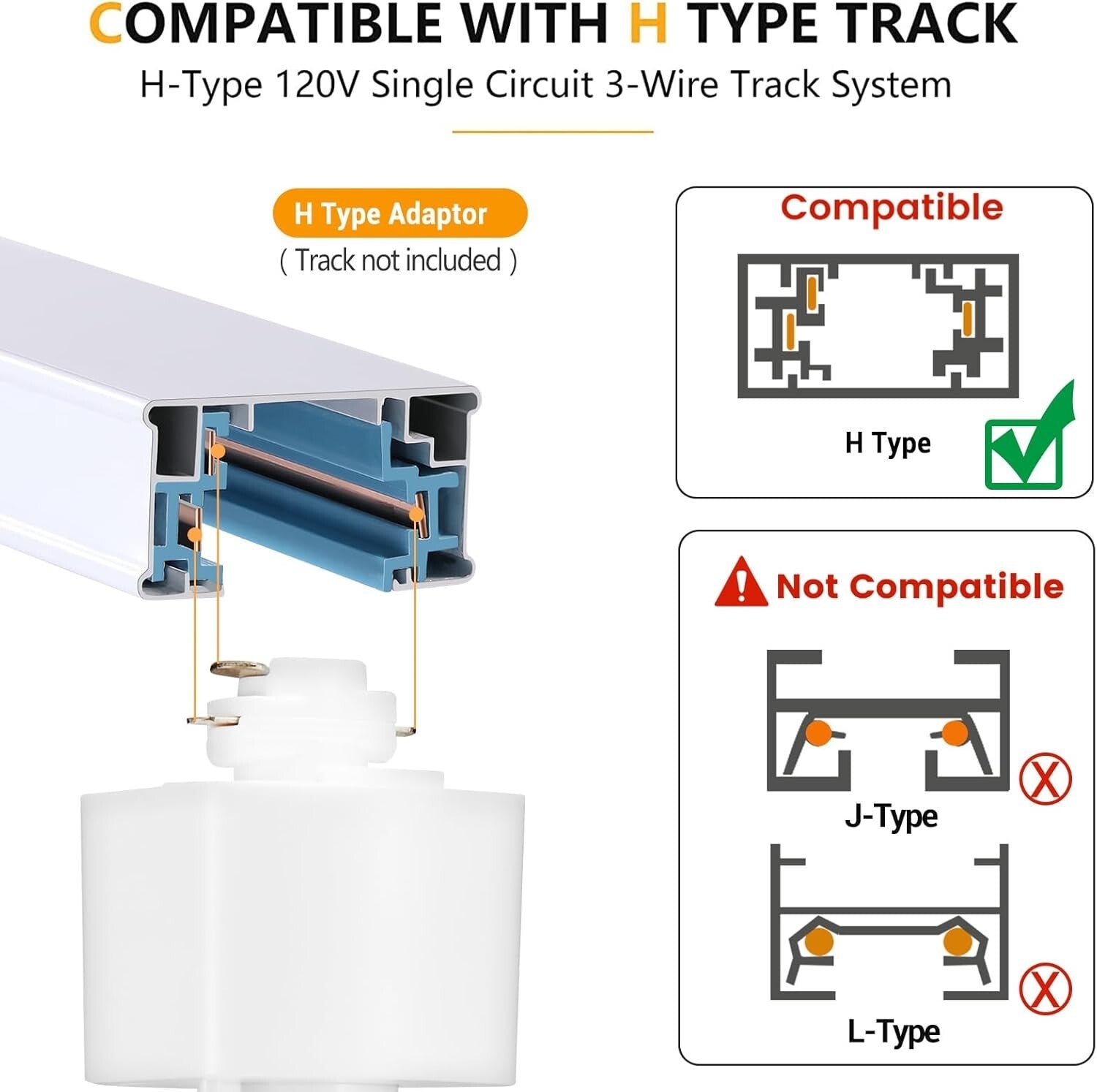 Adjustable 12-Pack LED Track Lighting Heads, Flicker-Free with 5 Color Options