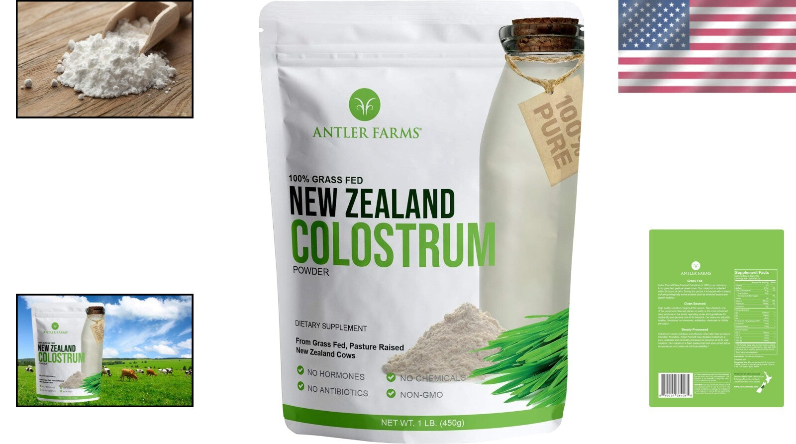 High IgG New Zealand Colostrum Powder - 100% Pure, 30 Servings for Immune Health