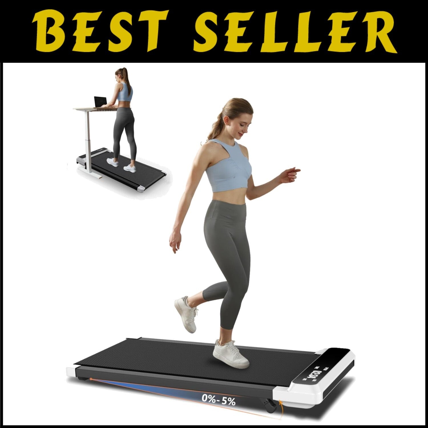 Portable 2-in-1 Walking & Jogging Pad: Discreet Exercise with Smart LCD Display