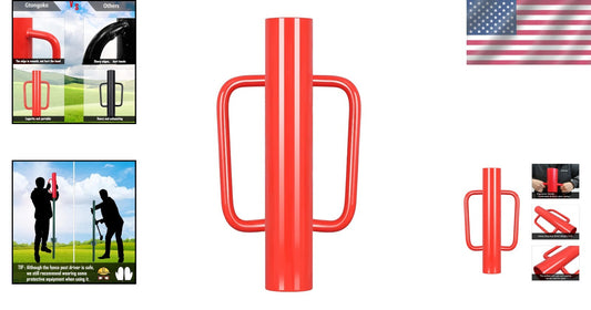 Durable 18LB T-Post Driver for Wood, Metal & U-Posts - 24 inch Precision Tool