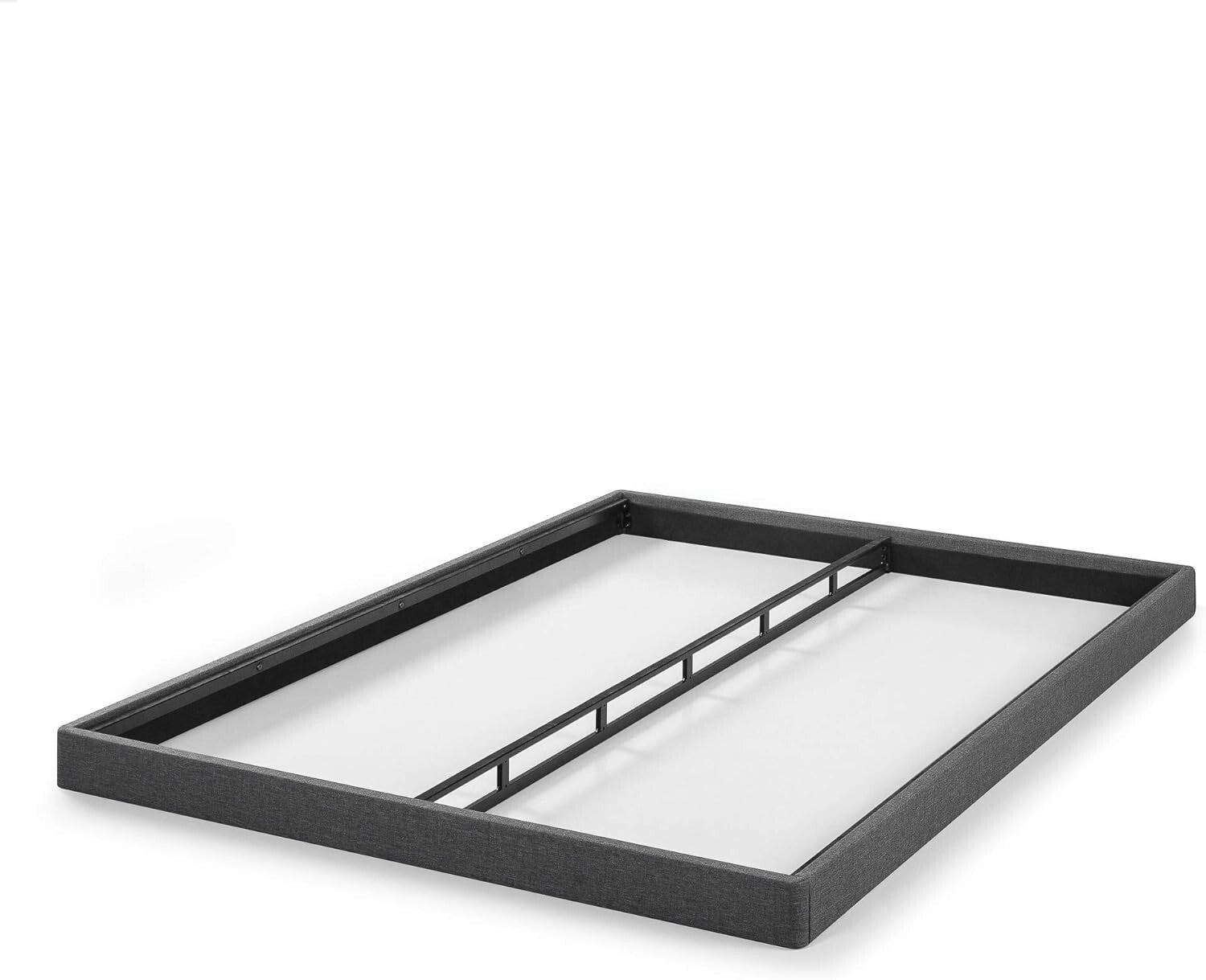 Durable Upholstered Box Spring, Grey Fabric Queen Foundation - Compact Package