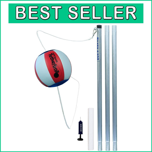 Durable Multi-Color Tetherball Set with Galvanized Steel Pole & Accessories