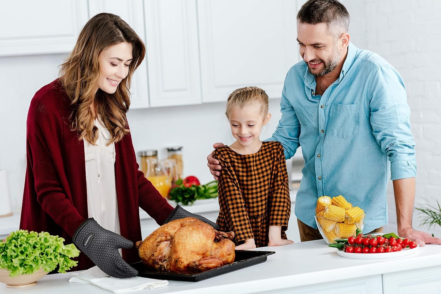 Non-Slip Heat Resistant Grill Gloves for Safe Cooking - Perfect Gift for Chefs