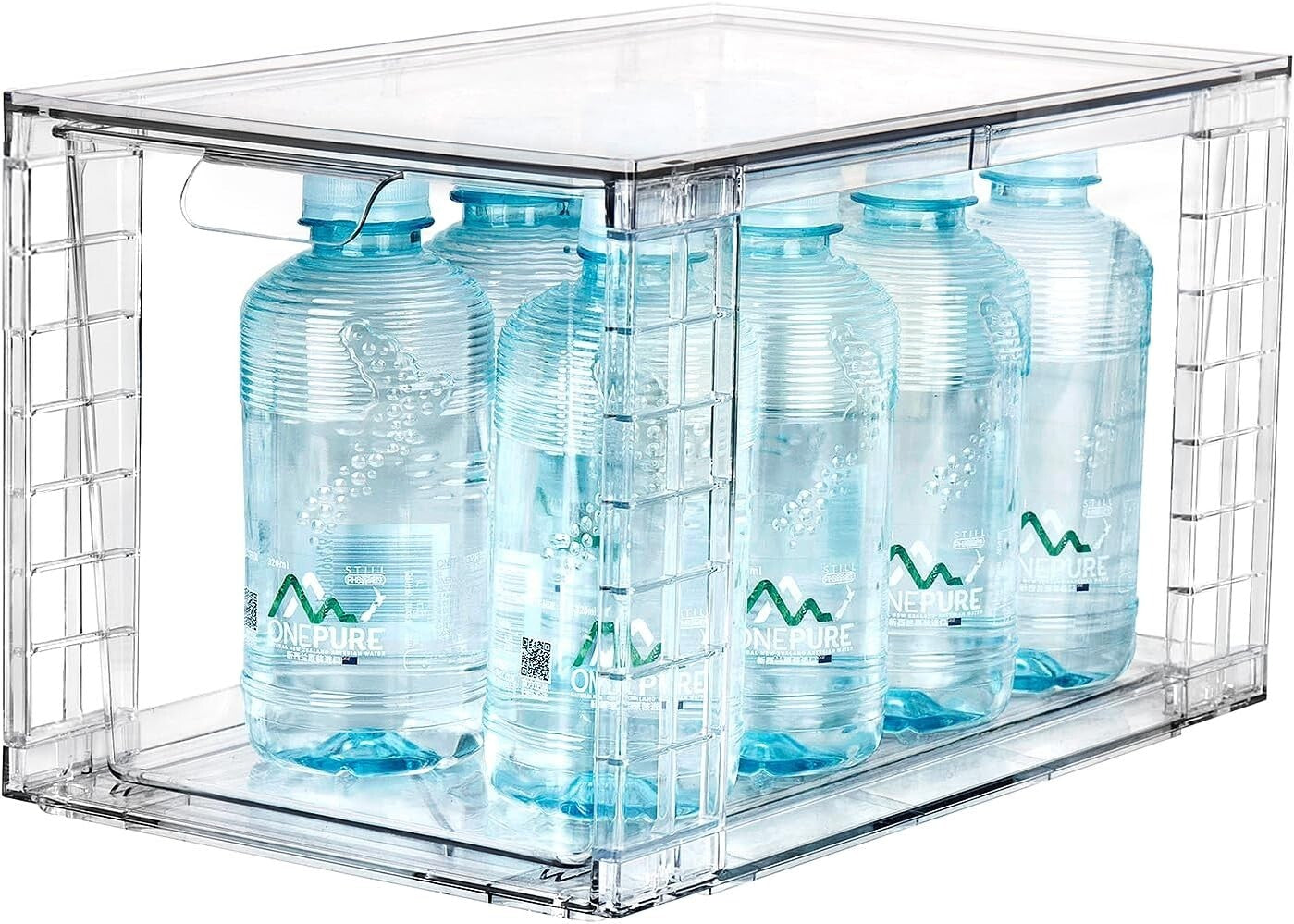 Multi-Use Clear Organizing Bins - Stackable Drawer Set for Kitchen & Bathroom