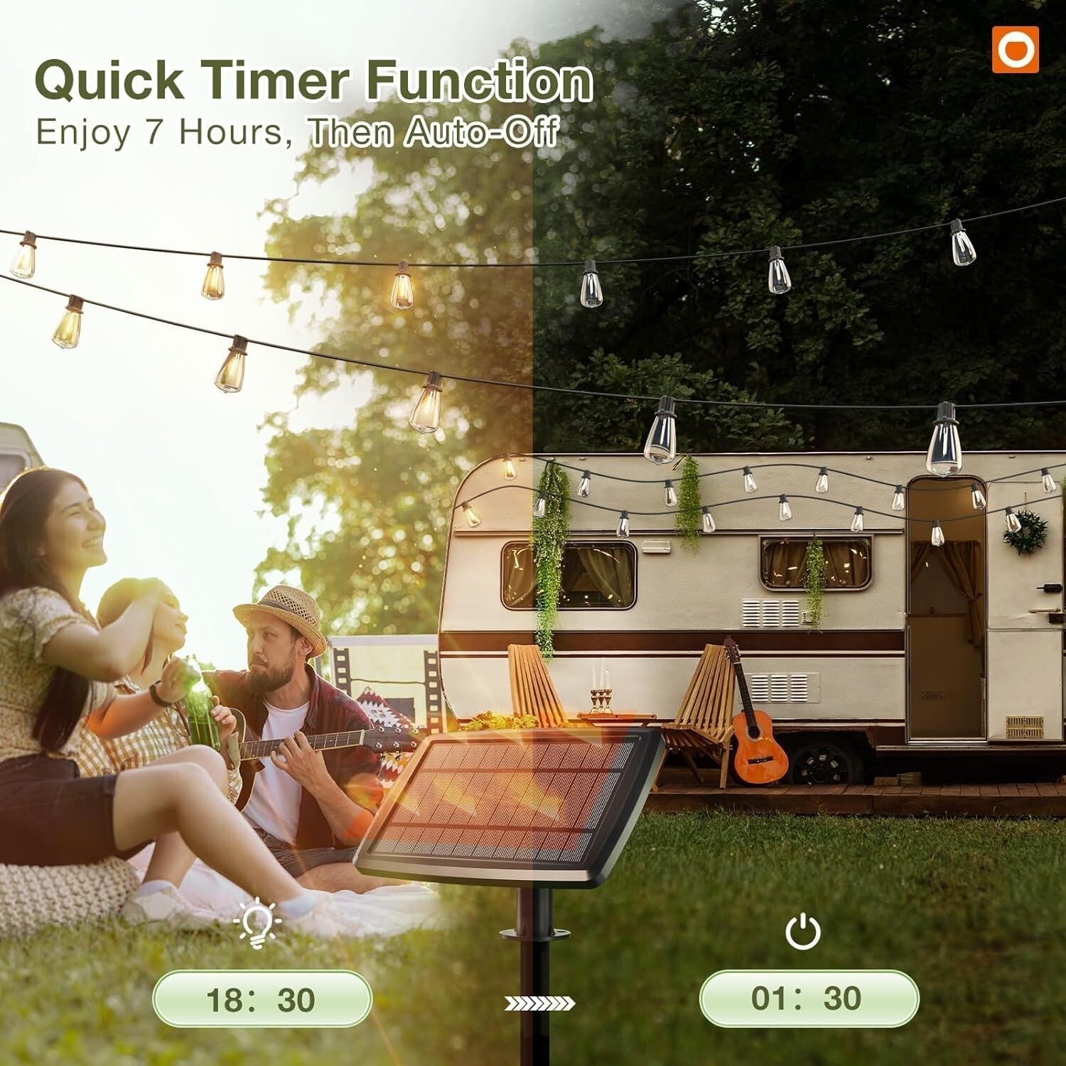 All-Weather Solar String Lights - 24 Shatterproof LED Bulbs Perfect for Patios