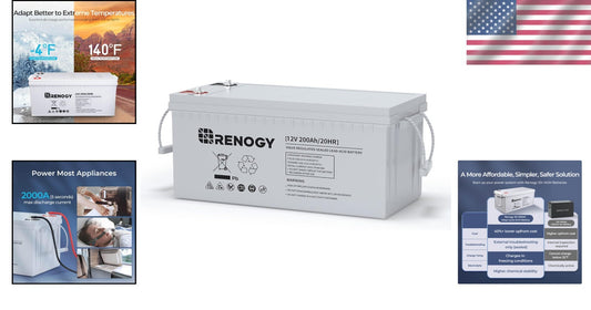 12V Deep Cycle Battery for RV & Off-Grid Systems - Lightweight & 200Ah Capacity