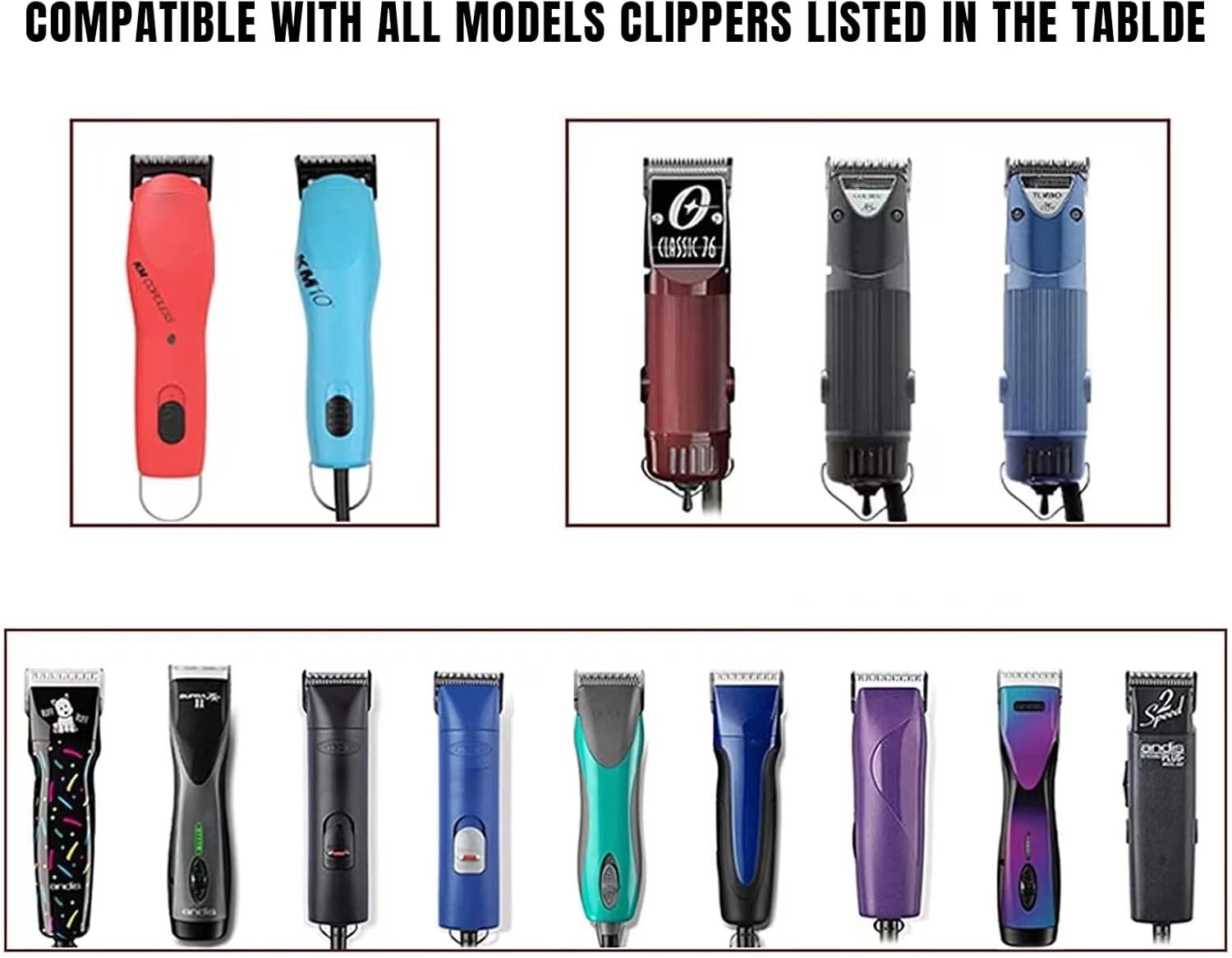 Durable 7-Piece Grooming Blade Set for Andis, Oster A5, and Wahl KM-10 Clippers