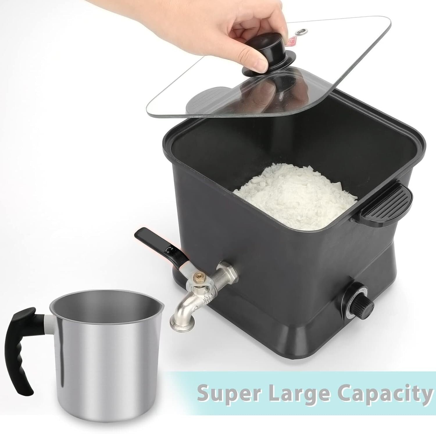 Candle Making Kit: 4.5 Qt Electric Wax Melter & Pouring Pot for Mass Production