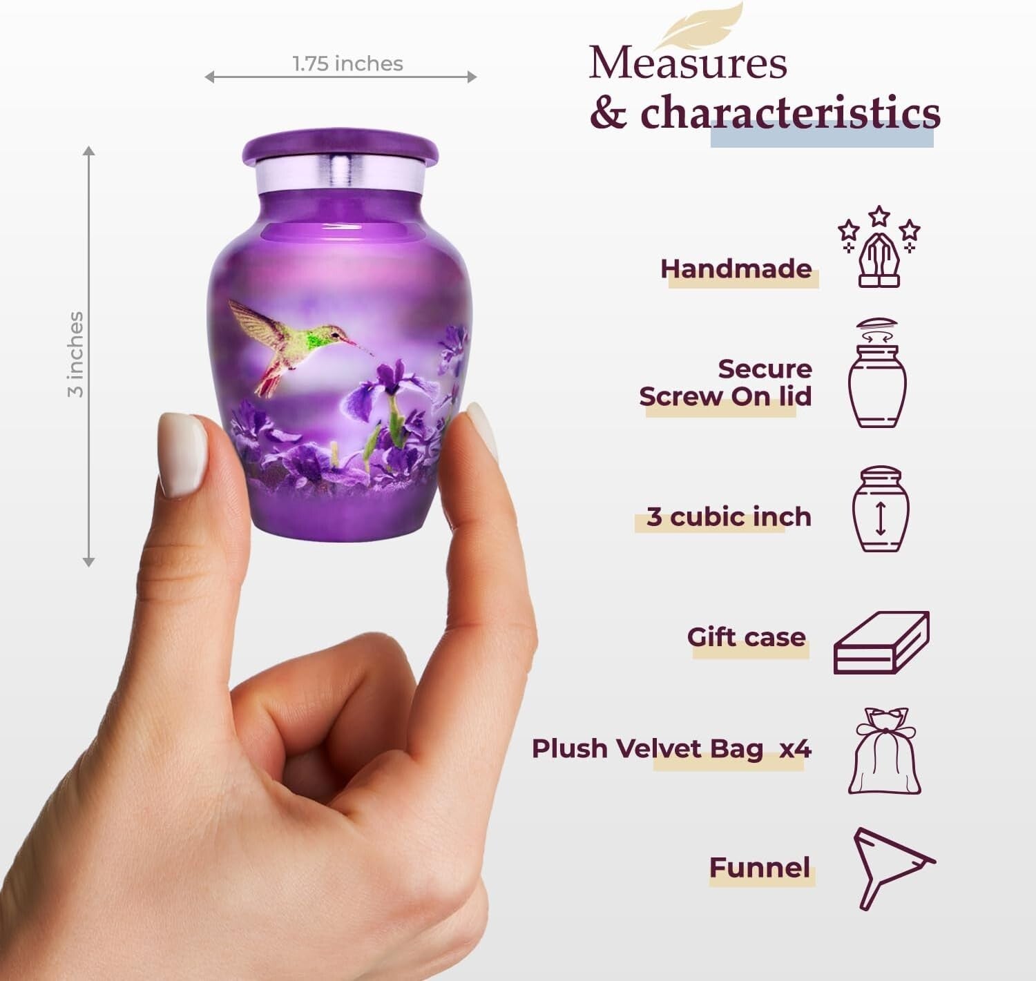 Sentimental Hummingbird Keepsake Urns for Adult Ashes – Lightweight and Elegant