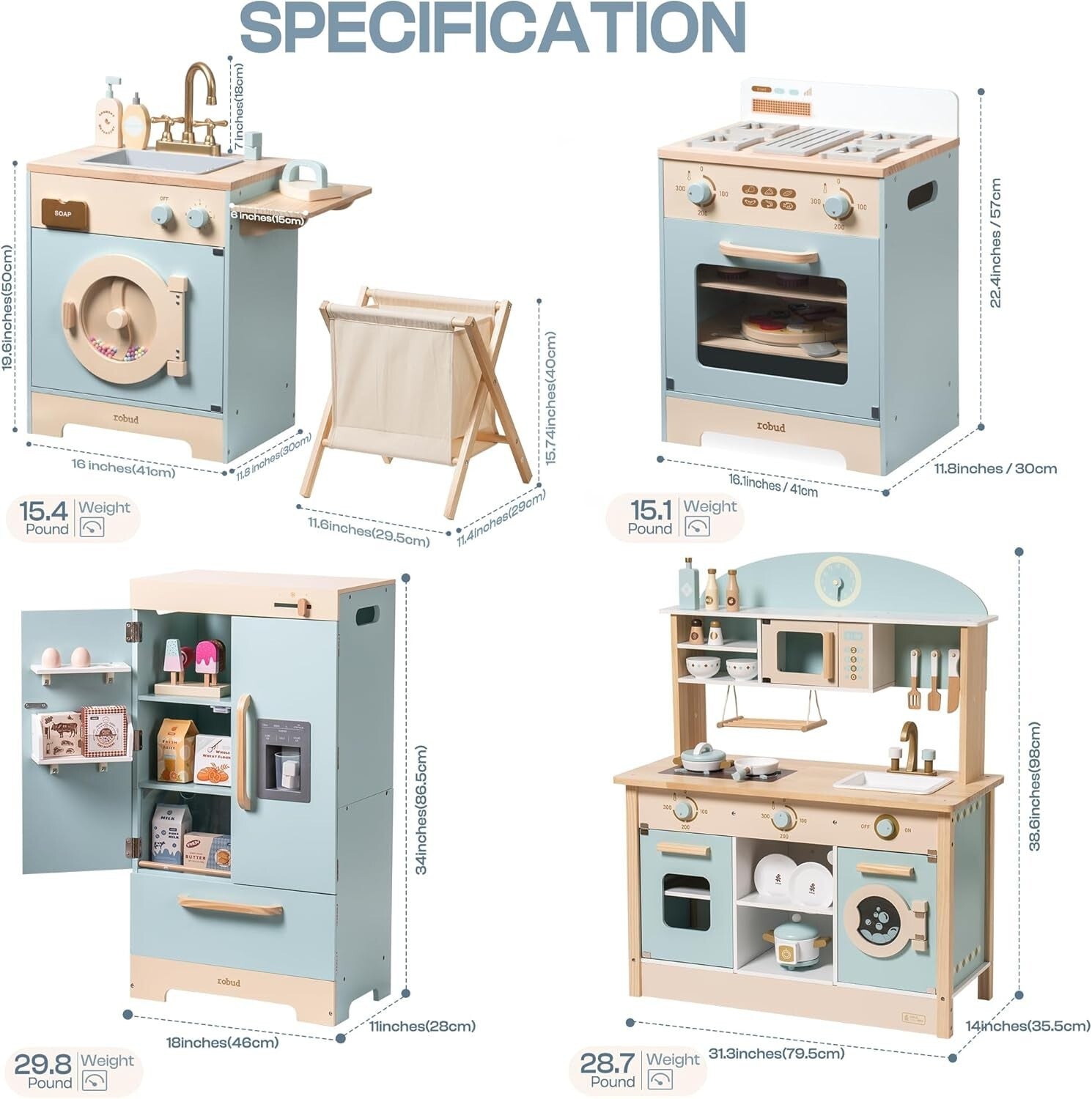 Engaging Kids Kitchen Playset - Oven, Fridge & Washing Machine for Role-Play