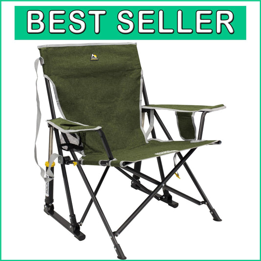 Compact Kickback Rocker Folding Chair for Camping - 250 lbs Capacity, Easy Setup