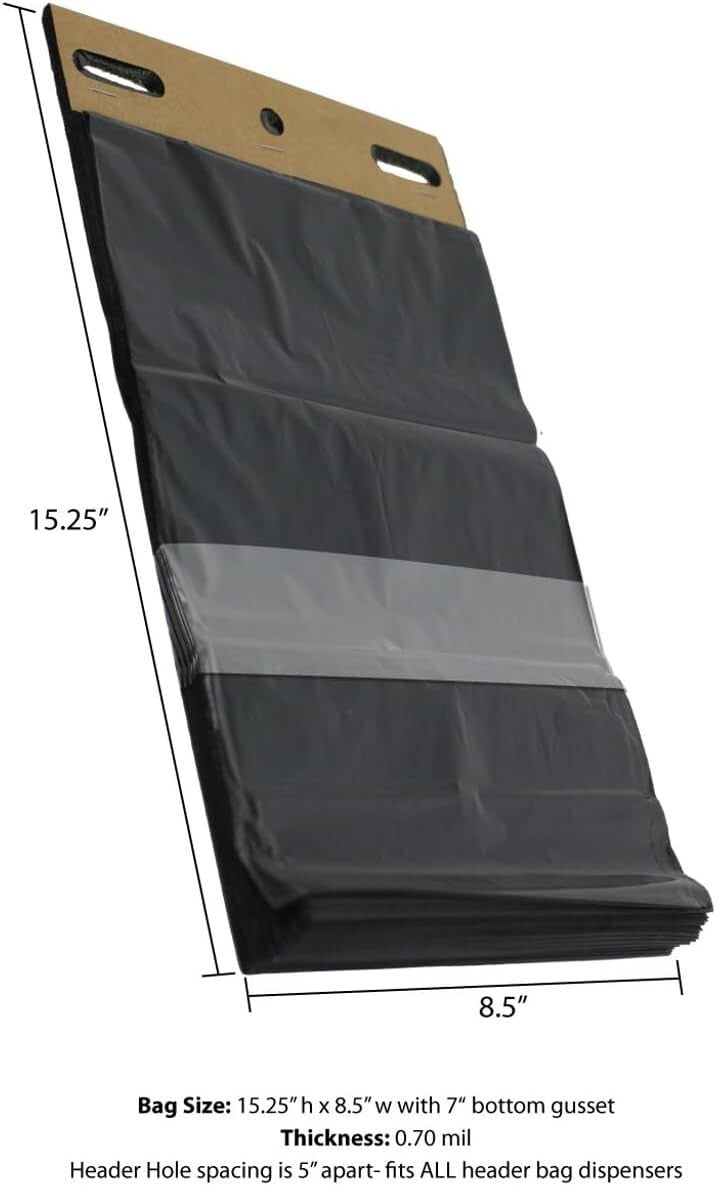 3200 Elite Opaque Black Dog Waste Bags with Pull-Strap for Easy Dispensing