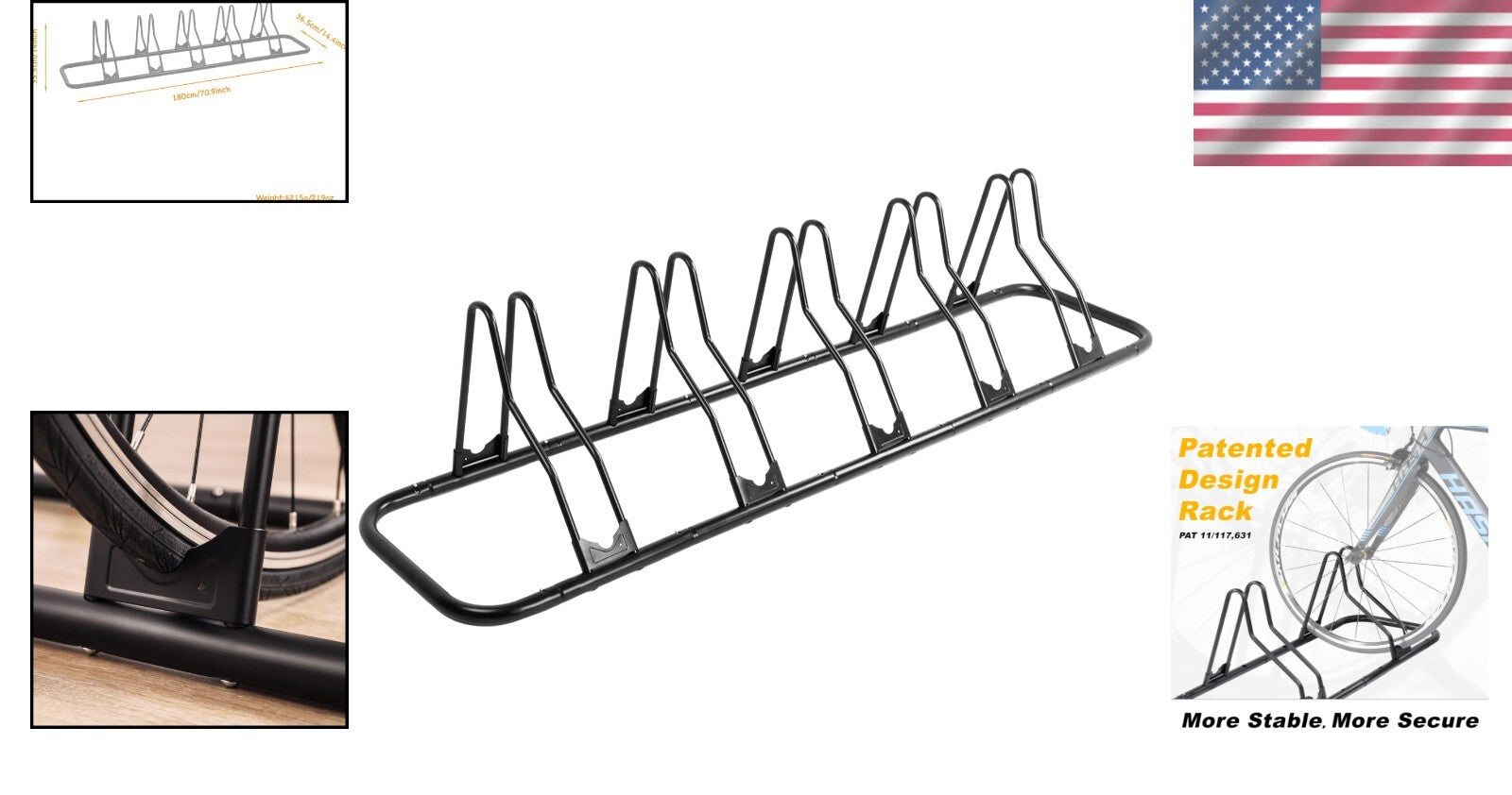 Durable Floor Bike Rack for Up to 6 Bicycles | Secure Indoor Storage Solution