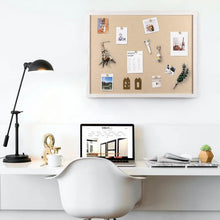 Load image into Gallery viewer, Stylish 23x18 Inch Wall Hanging Bulletin Board with Pushpins - Vintage White