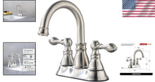 Load image into Gallery viewer, Lead-Free Brushed Nickel Deck-Mounted Bathroom Faucet with Easy Installation