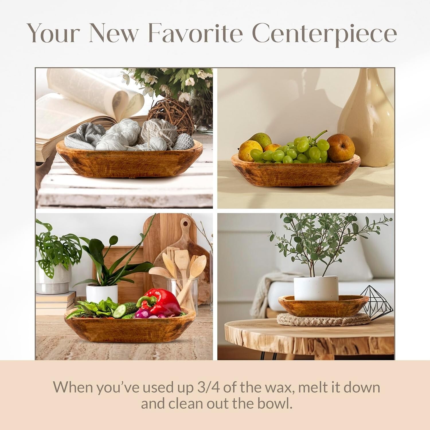 Eco-Friendly 3 Wick Lavender Candle in Spanish Oak Bowl - 40 Hour Burn