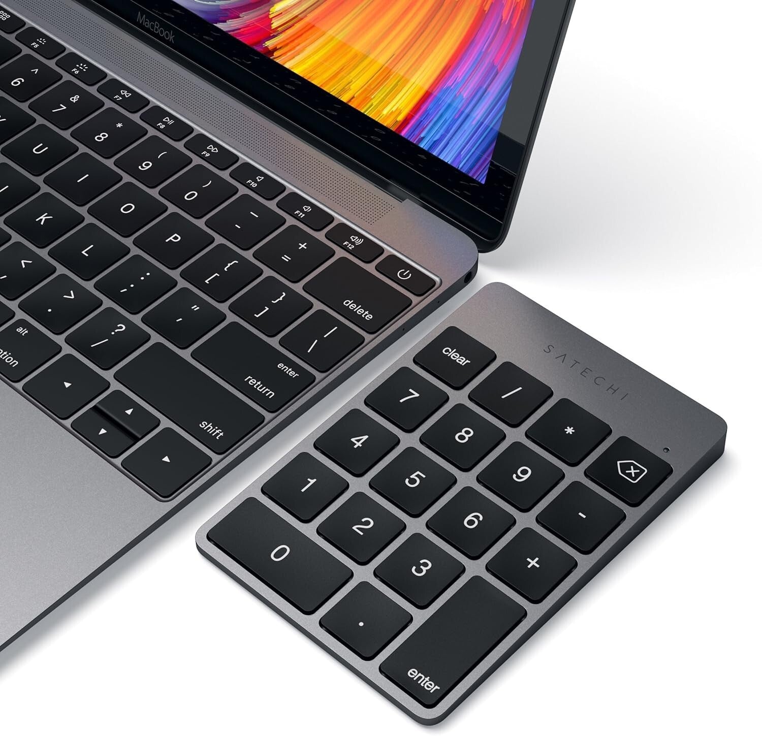 Ergonomic Wireless 18-Key Numeric Keypad for Mac & Windows - Space Gray