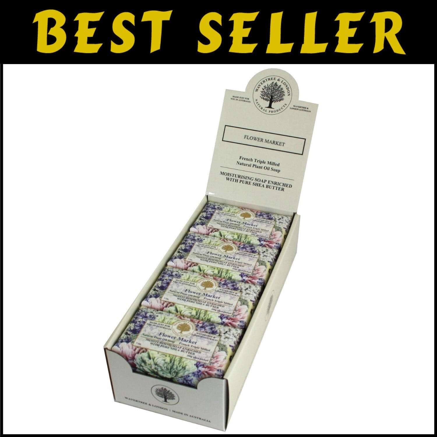 Elegant 8-Pack Natural Soap Bars with Shea Butter - French Triple Milled Quality