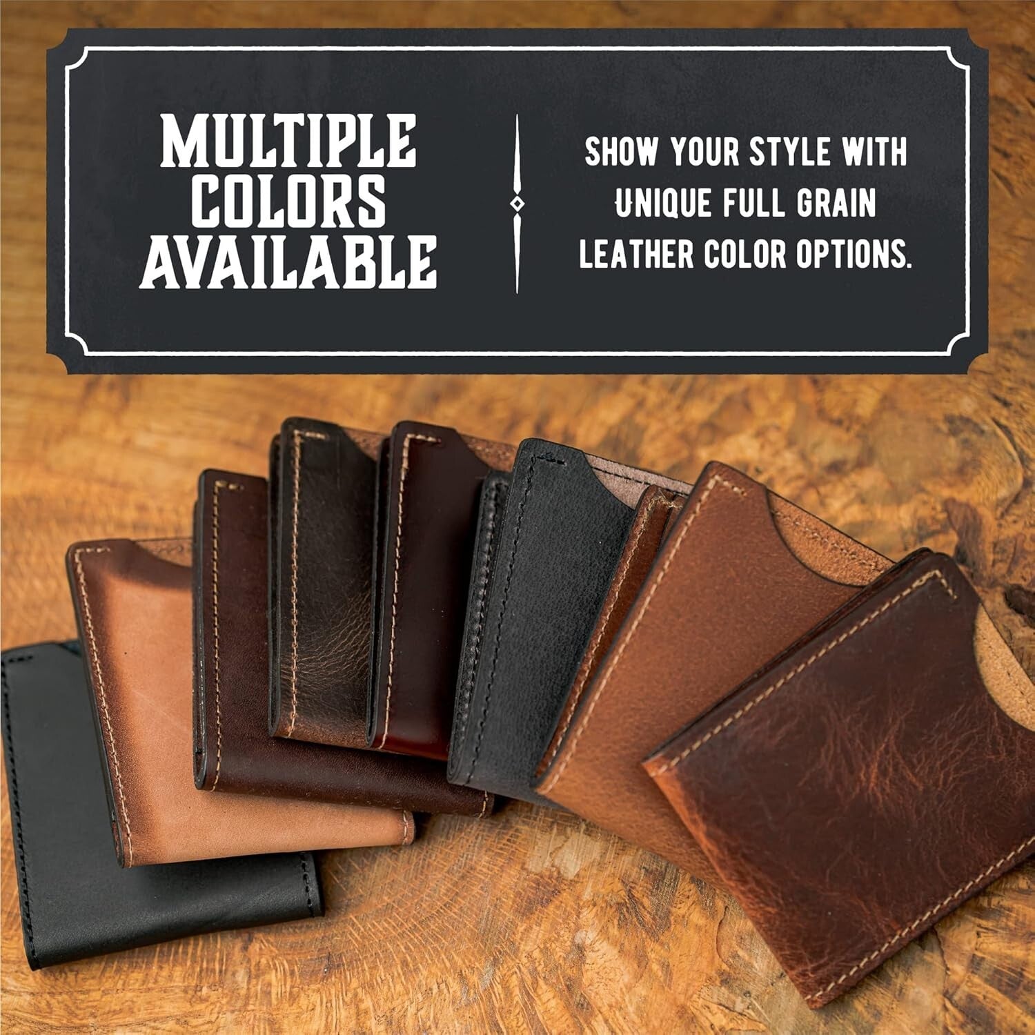 Slim Tobacco Brown Bifold Wallet for Men - Handmade Full Grain Leather Design