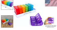 Load image into Gallery viewer, Multicolor Medication Organizer: 6 Daily Doses with Lifetime Warranty Guarantee