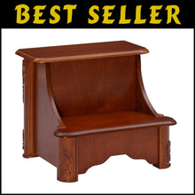 Load image into Gallery viewer, Compact Woodbury Mahogany Step Stool with Hidden Storage - Bedroom Elegance