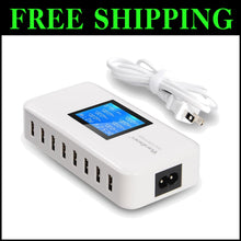 Load image into Gallery viewer, Smart 8-Port USB Charging Station - 2.4A Fast Charge and LCD Status Display