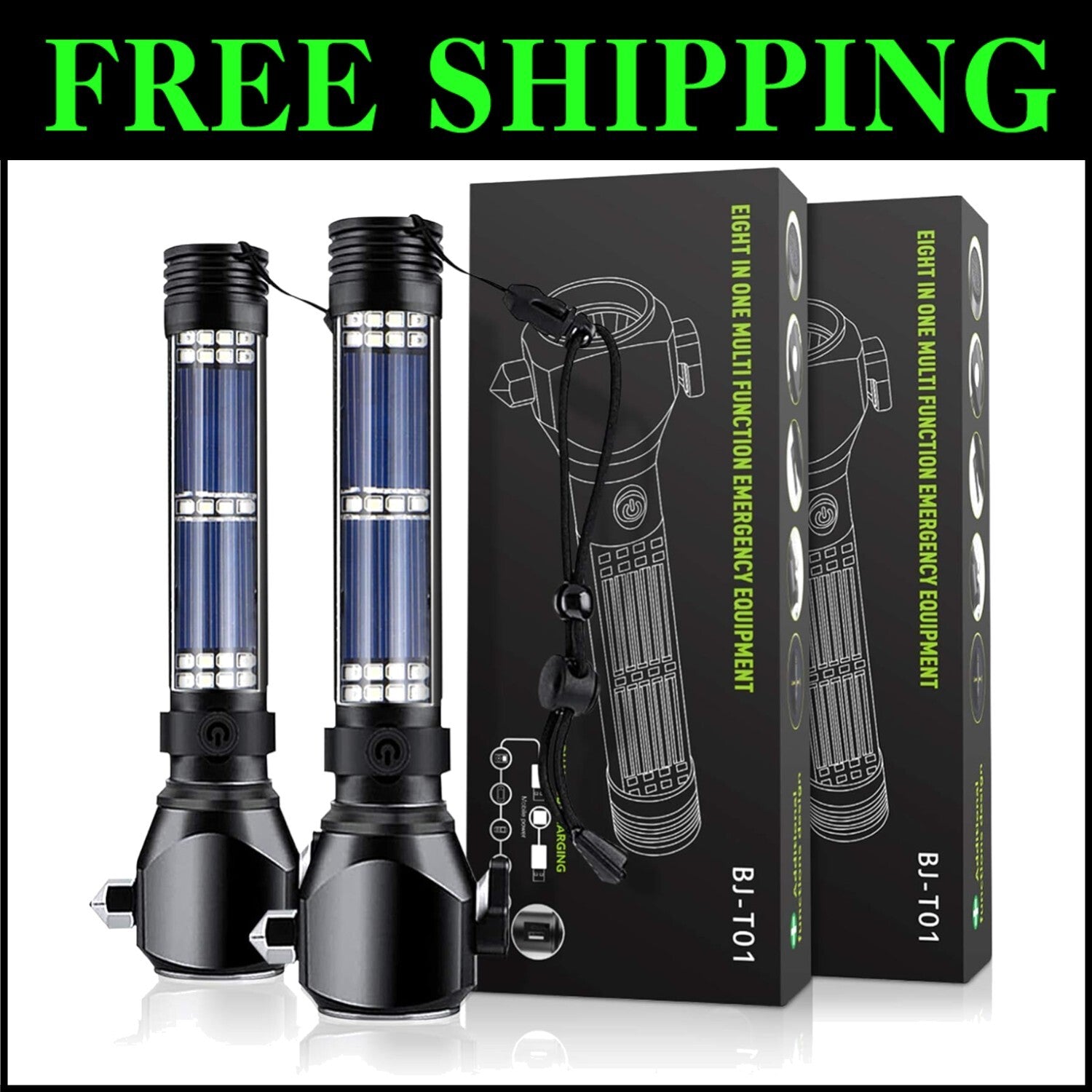 Rechargeable Waterproof Flashlights with 2400mAh Battery - Ideal for Emergencies