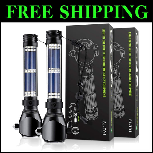 Rechargeable Waterproof Flashlights with 2400mAh Battery - Ideal for Emergencies