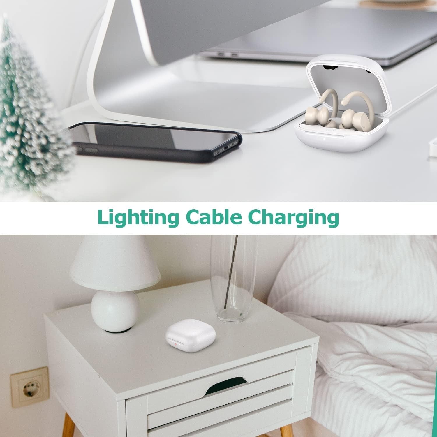 700mAh Bluetooth Charging Case for Powerbeats Pro - Secure Replacement in White