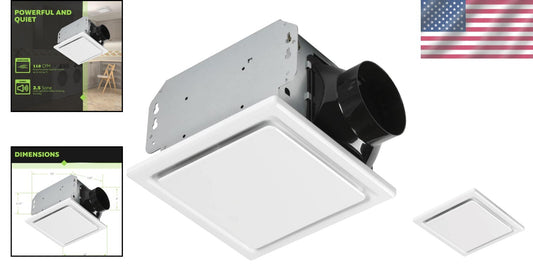 Galvanized Steel Ceiling Bath Ventilation Fan - Quiet, Modern Design, 110 CFM