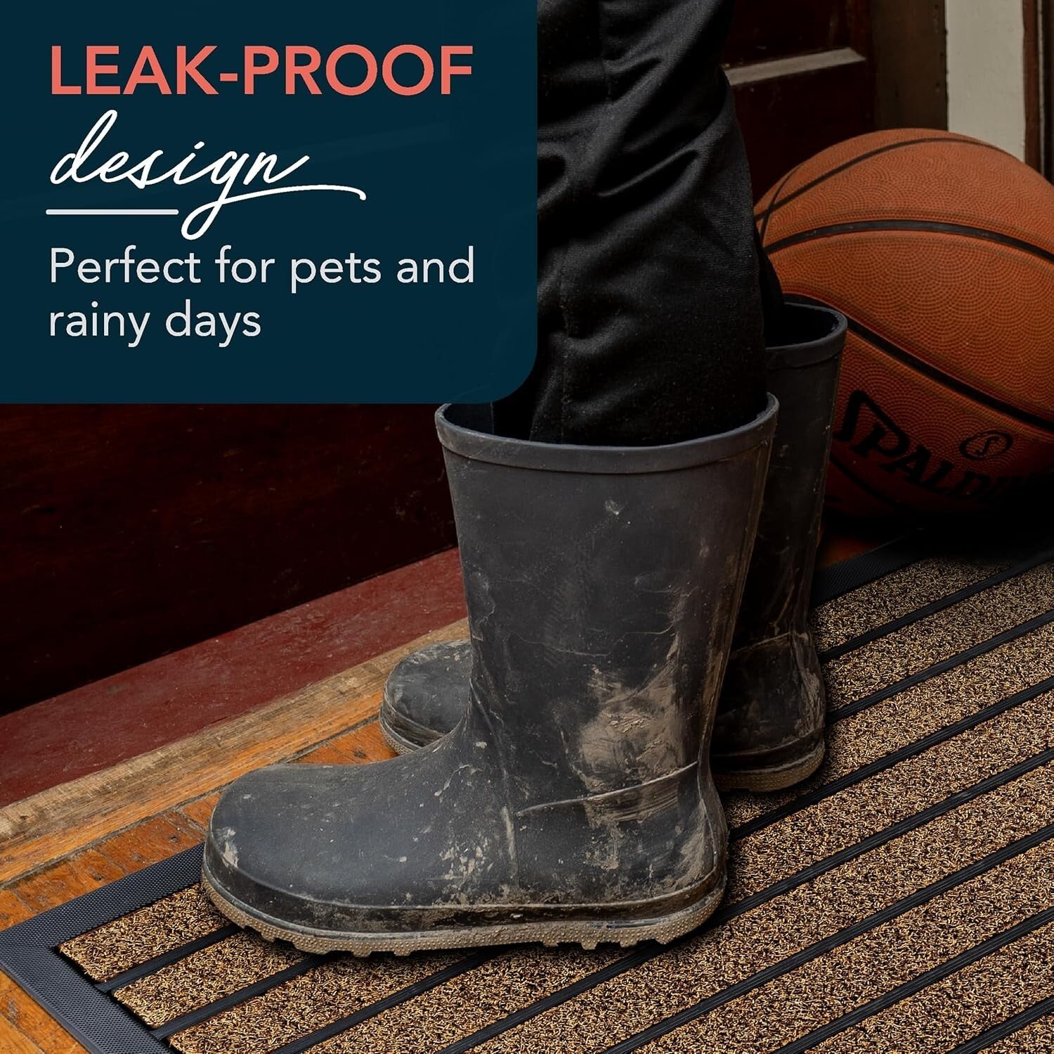 Moisture Resistant & Easy-Clean 32" x 20" Outdoor Entrance Mat – Modern Striped