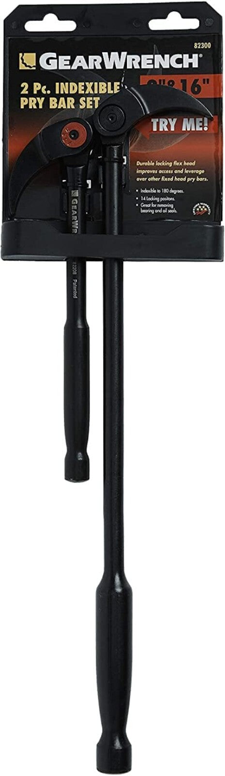 Alloy Steel 2-Piece Pry Bar Set with 14 Locking Positions for Tight Spaces