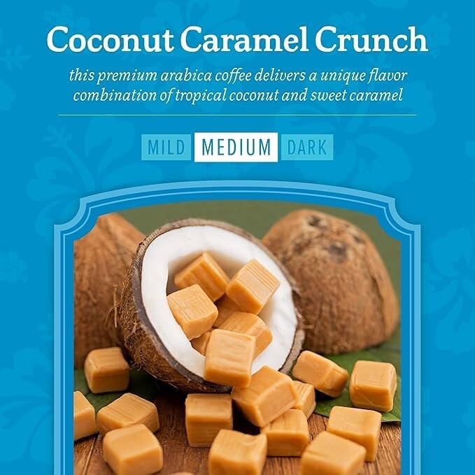 48 Count Premium K-Cup Pods Coconut Caramel Crunch - Tropical Coffee Delight
