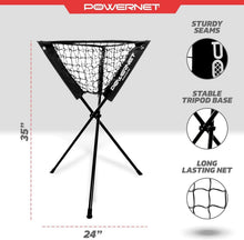Load image into Gallery viewer, Durable Tripod Ball Caddy - Black, Holds Baseball &amp; Softball, Lightweight Design