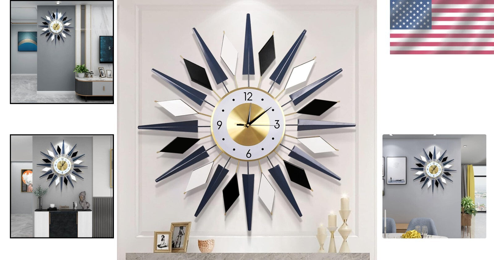 Elegant 28-Inch Decorative Wall Clock - Silent Movement for Living Spaces