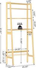 Load image into Gallery viewer, Freestanding Wooden Over-The-Toilet Rack with Adjustable Height &amp; Durable Design