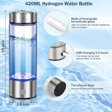 Load image into Gallery viewer, Rechargeable 420ml Hydrogen-Rich Water Bottle - Perfect for Travel &amp; Wellness