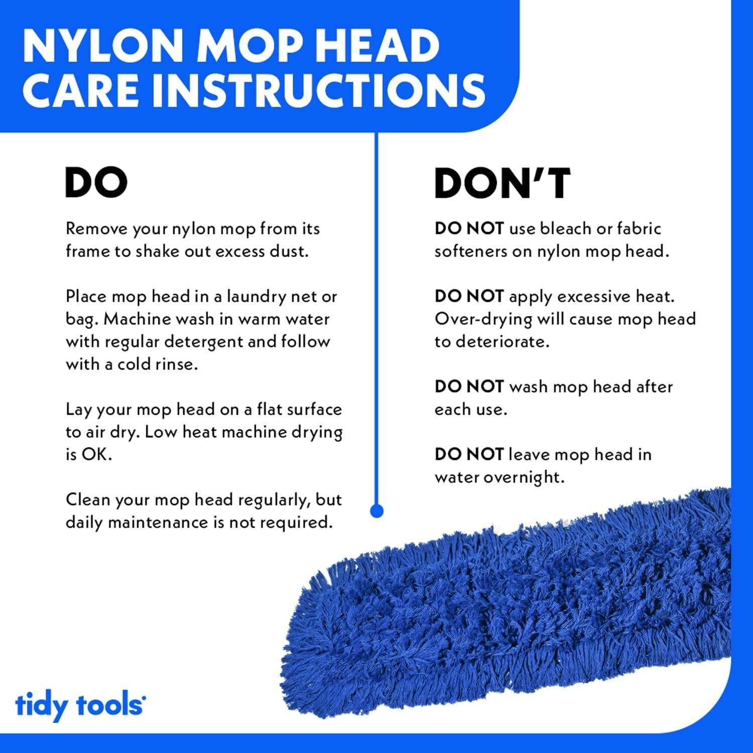 Durable 36In Blue Cotton Dust Mop with Wooden Handle for Heavy-Duty Cleaning