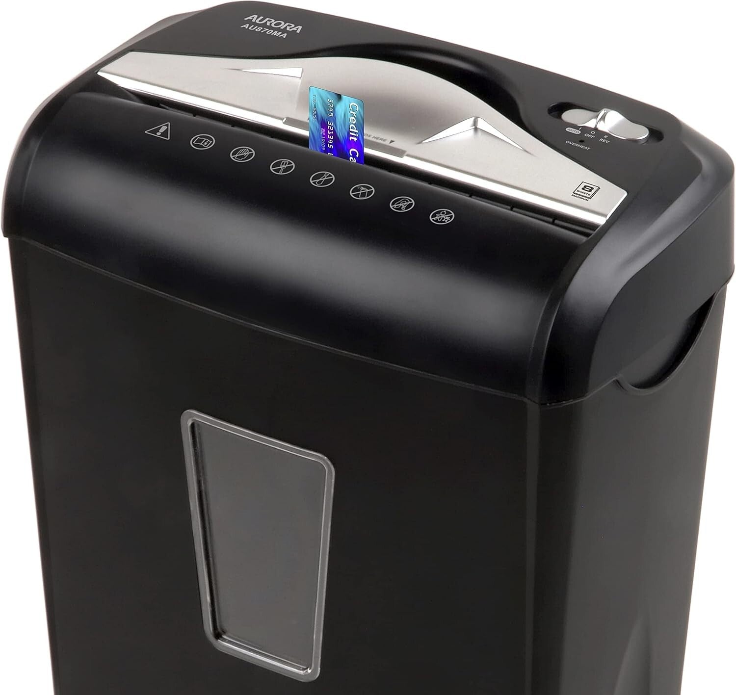 Efficient High-Security 8-Sheet Micro-Cut Shredder with Thermal Protection