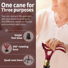 Load image into Gallery viewer, Lightweight Adjustable Walking Stick with LED Light &amp; Emergency Alarm System