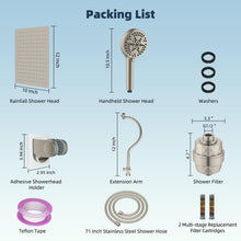 Load image into Gallery viewer, Luxury 12'' Rainfall Shower Head Combo with High Pressure Handheld &amp; Filter