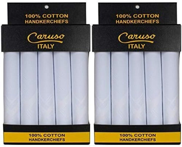 Classic Men's Handkerchiefs - 100% Cotton, Machine Washable, Pack of 5