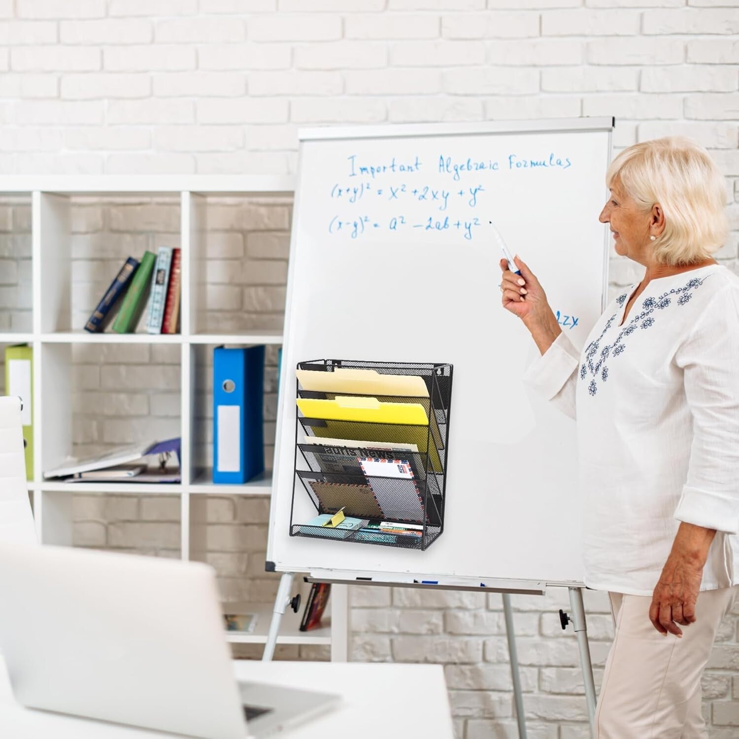 6-Tier Magnetic Wall-Mounted File Organizer - Stylish Black & Space-Saving