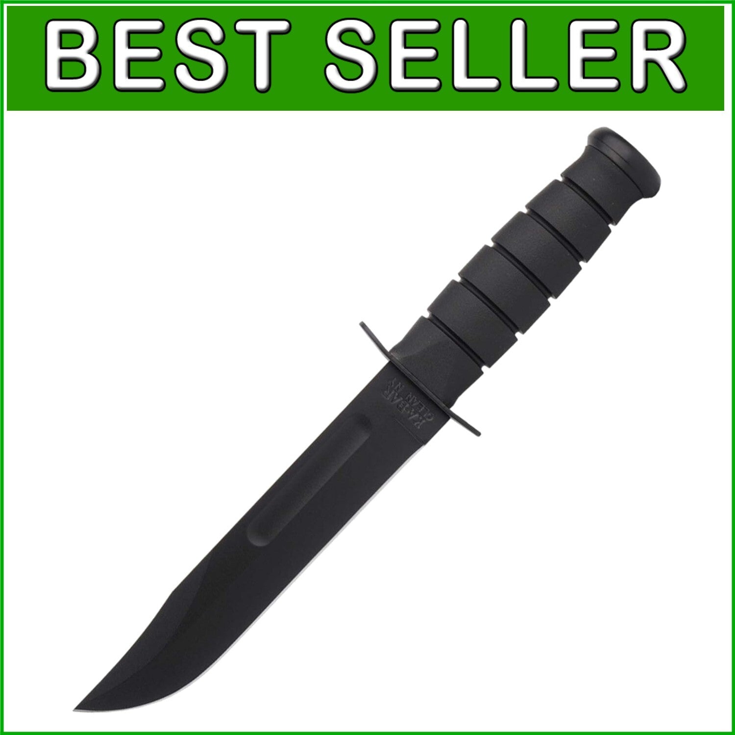 American-Style 7-Inch Black Knife with Sturdy Hard Sheath - Ideal for Hunting