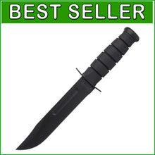 Load image into Gallery viewer, American-Style 7-Inch Black Knife with Sturdy Hard Sheath - Ideal for Hunting