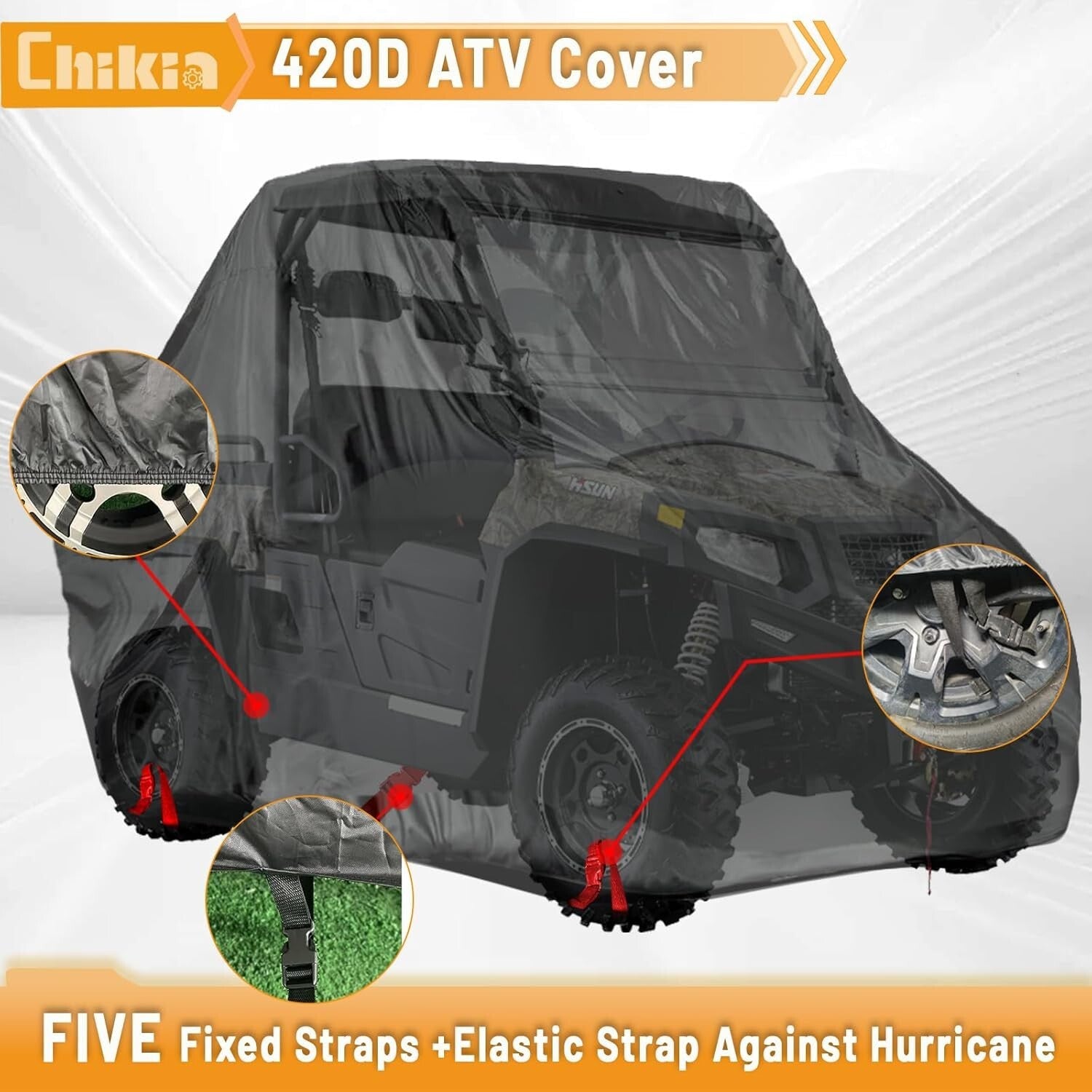 Durable 2-3 Seater UTV Cover - Waterproof and Windproof Oxford Fabric Protection
